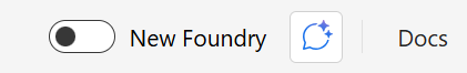 Screenshot of the New Foundry toggle.